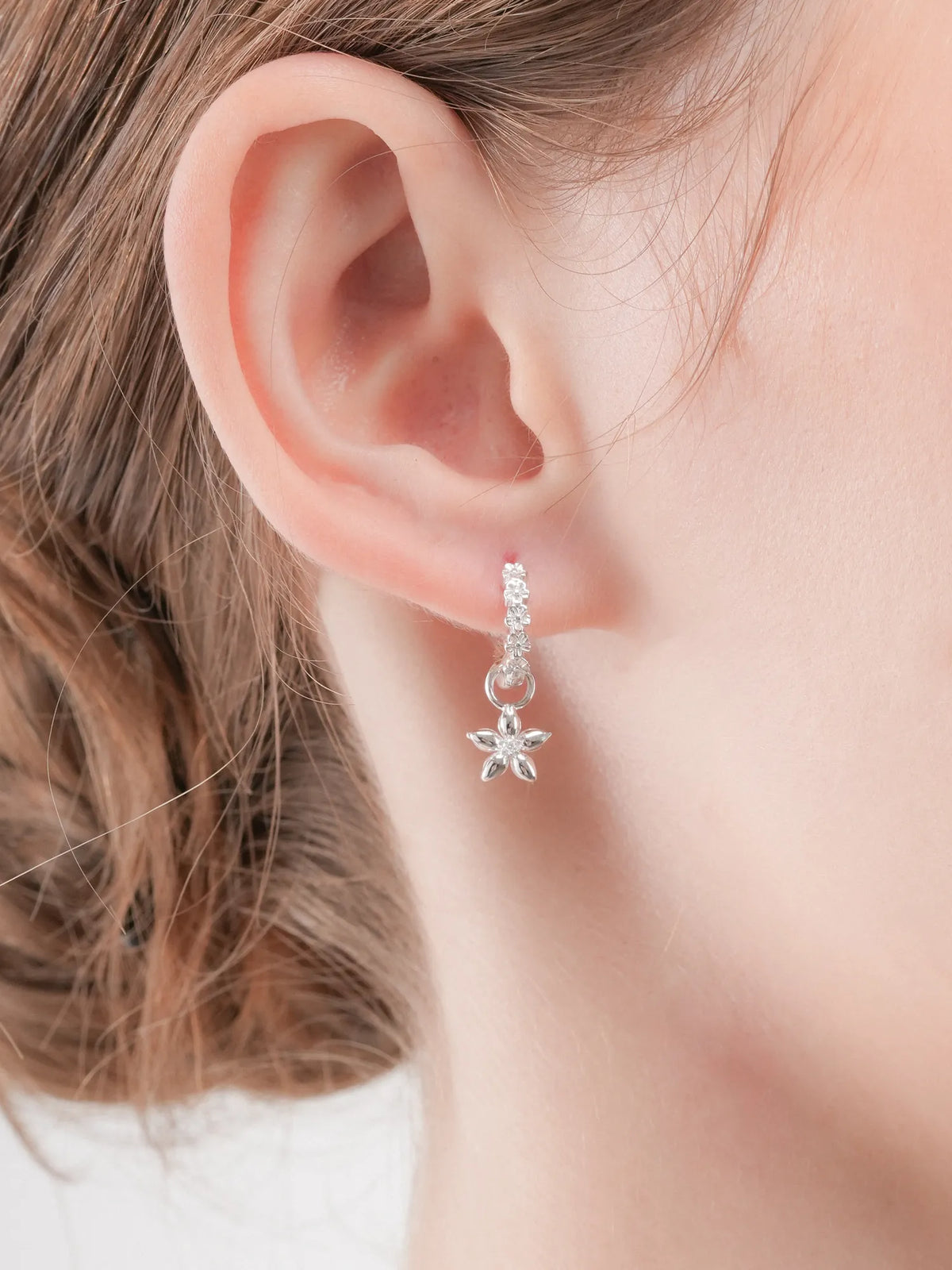 Peach Blossom Huggie Earrings - Reversible