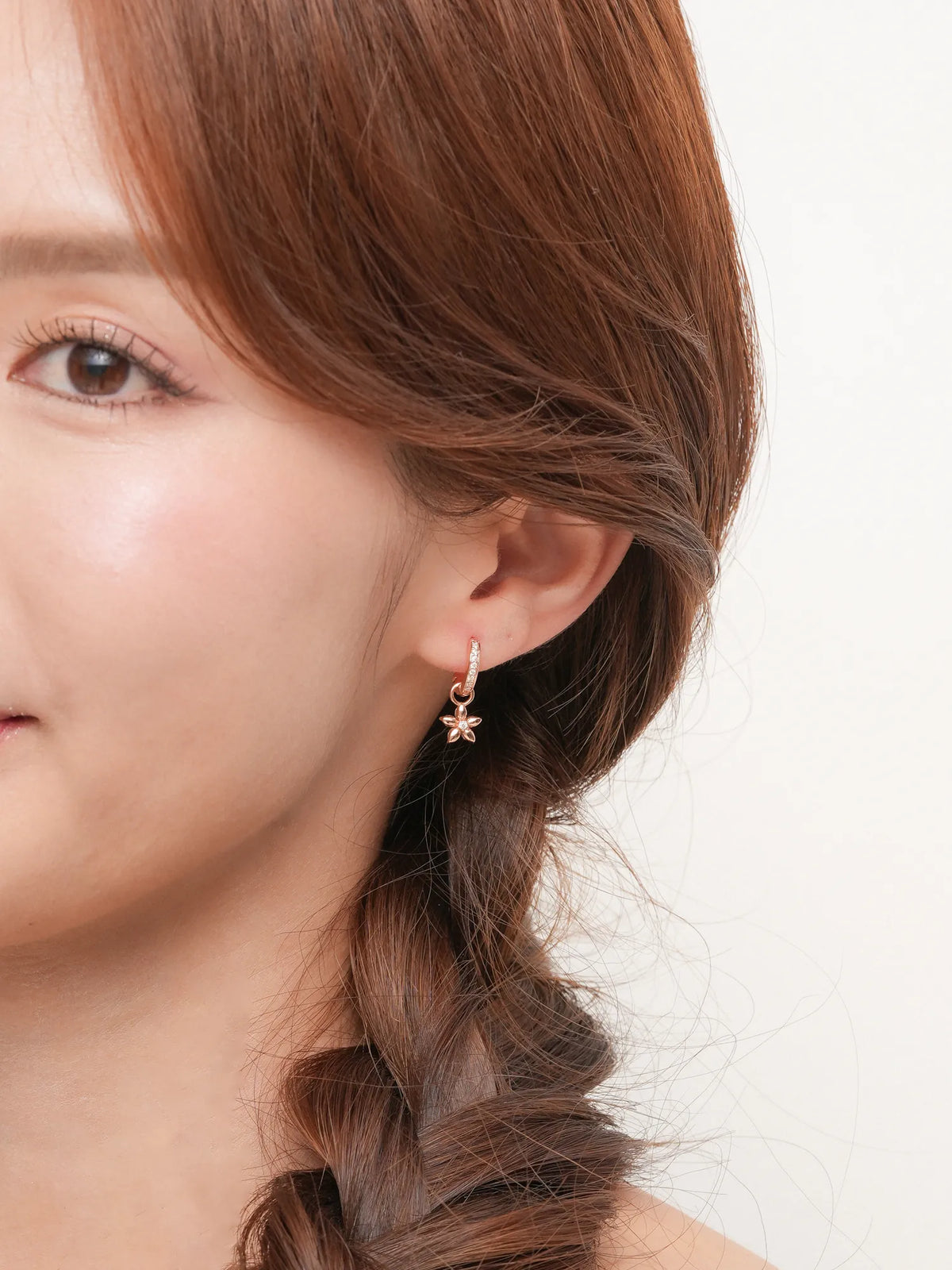 Peach Blossom Huggie Earrings - Reversible