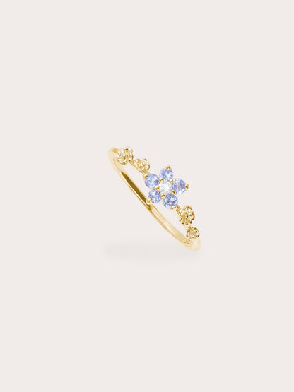 Periwinkle Blossom Ring Tanzanite 18K Gold (3) – Mondays Made Flower & Birthstone Jewelry Singapore