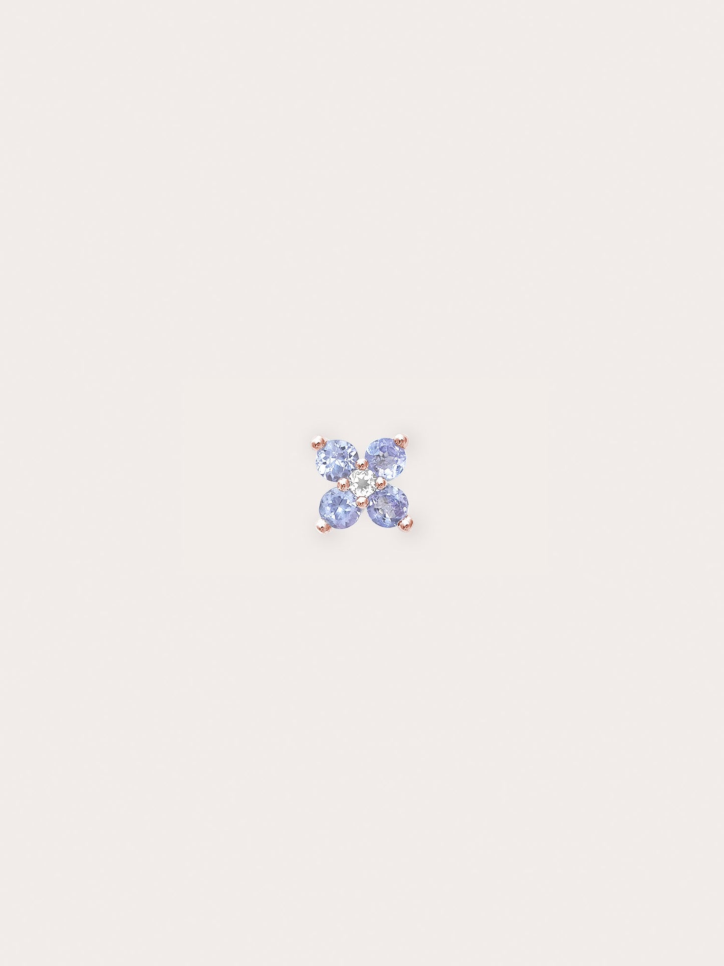 Periwinkle Clover Stud Earrings - Tanzanite