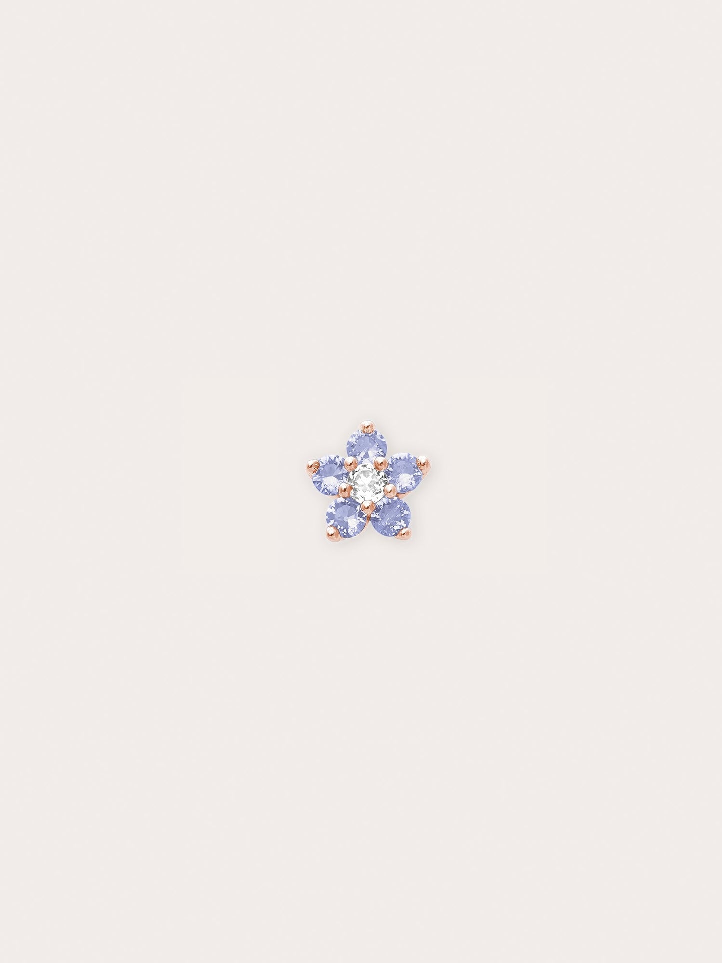 Periwinkle Flower Stud Earrings - Tanzanite
