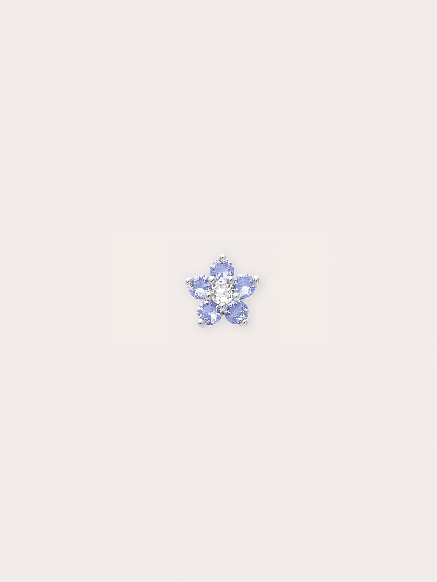 Periwinkle Flower Stud Earrings - Tanzanite