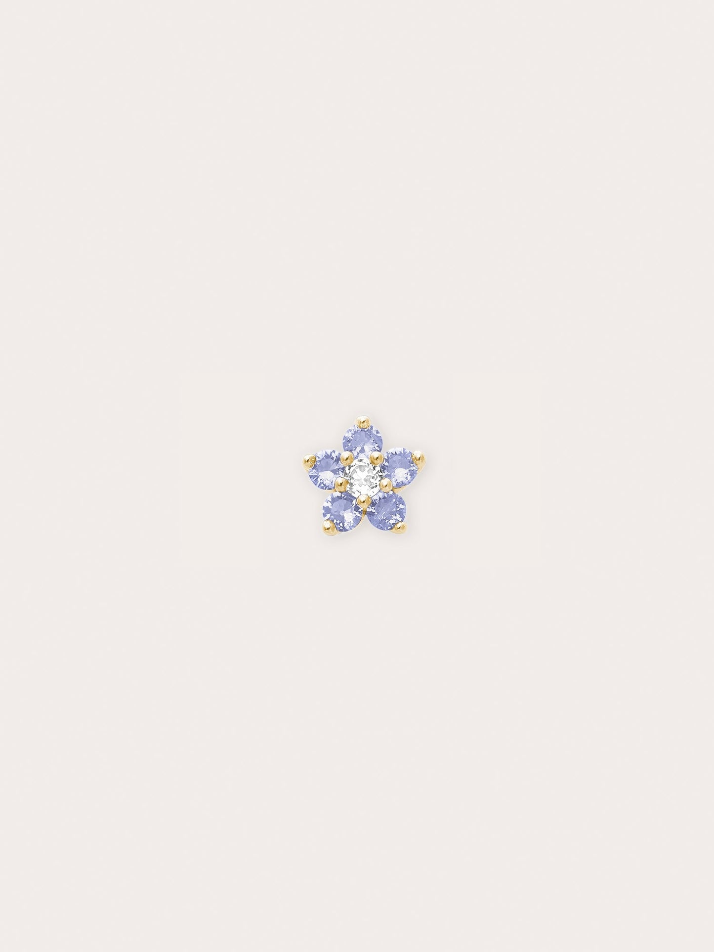 Periwinkle Flower Stud Earrings - Tanzanite