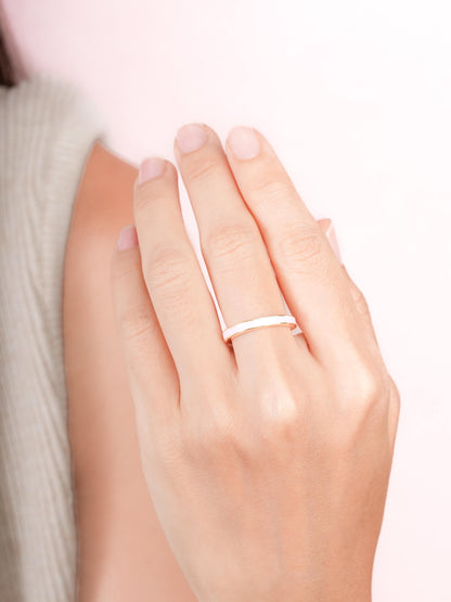 Pink Enamel Moissanite Band Reversible (1) – Mondays Made Flower & Birthstone Jewelry Singapore