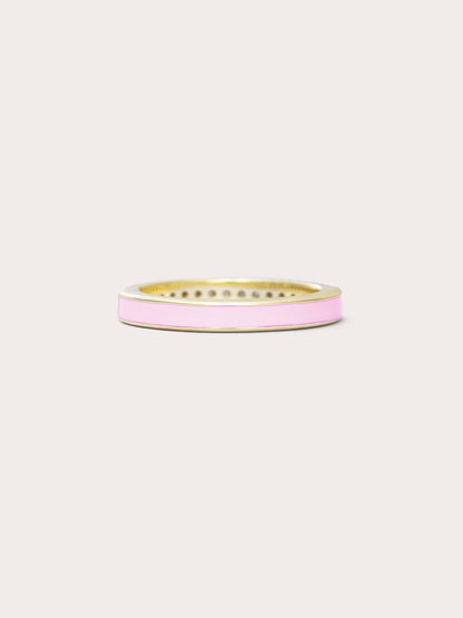 Pink Enamel Moissanite Band Reversible (5) – Mondays Made Flower & Birthstone Jewelry Singapore