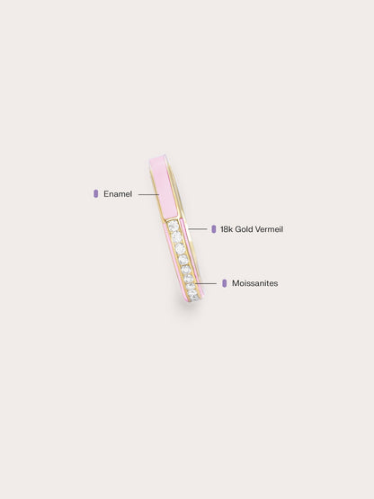 Pink Enamel Moissanite Band Reversible (7) – Mondays Made Flower & Birthstone Jewelry Singapore