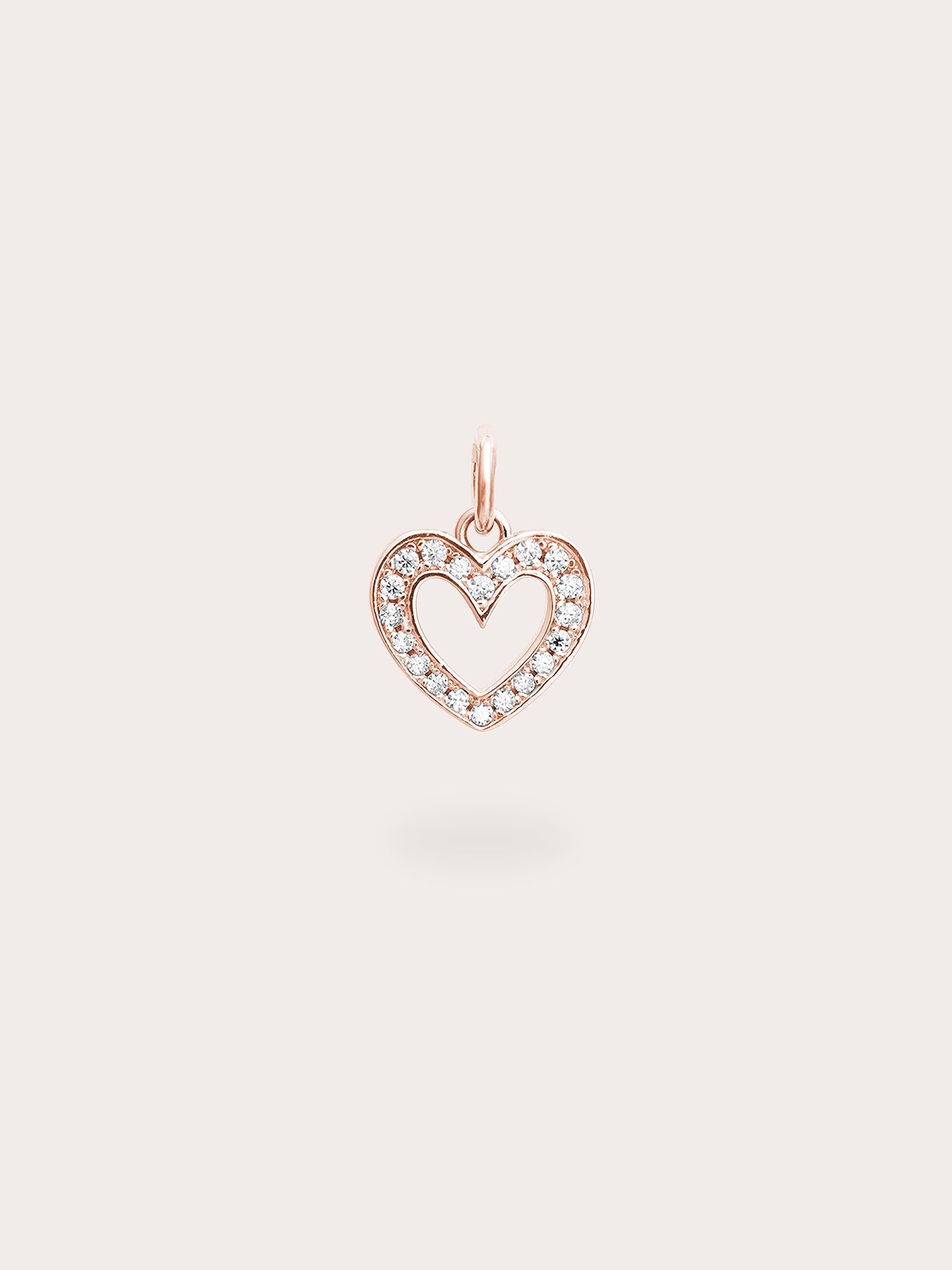 Pink Heart Charm - Reversible Enamel Moissanite