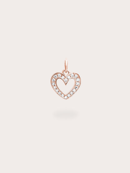 Pink Heart Charm Reversible Enamel Moissanite 18K Rose Gold (3) – Mondays Made Flower & Birthstone Jewelry Singapore