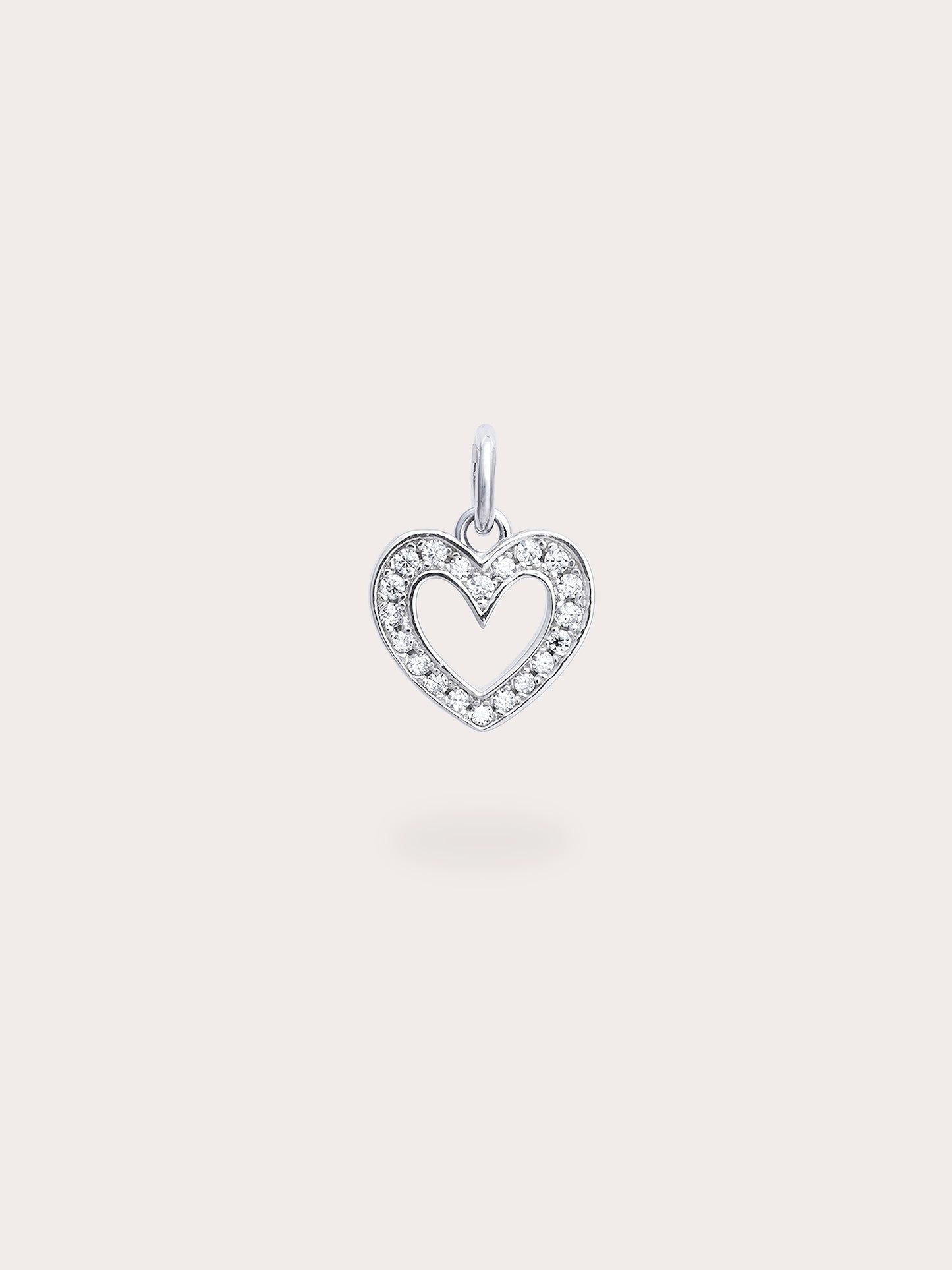 Pink Heart Charm - Reversible Enamel Moissanite