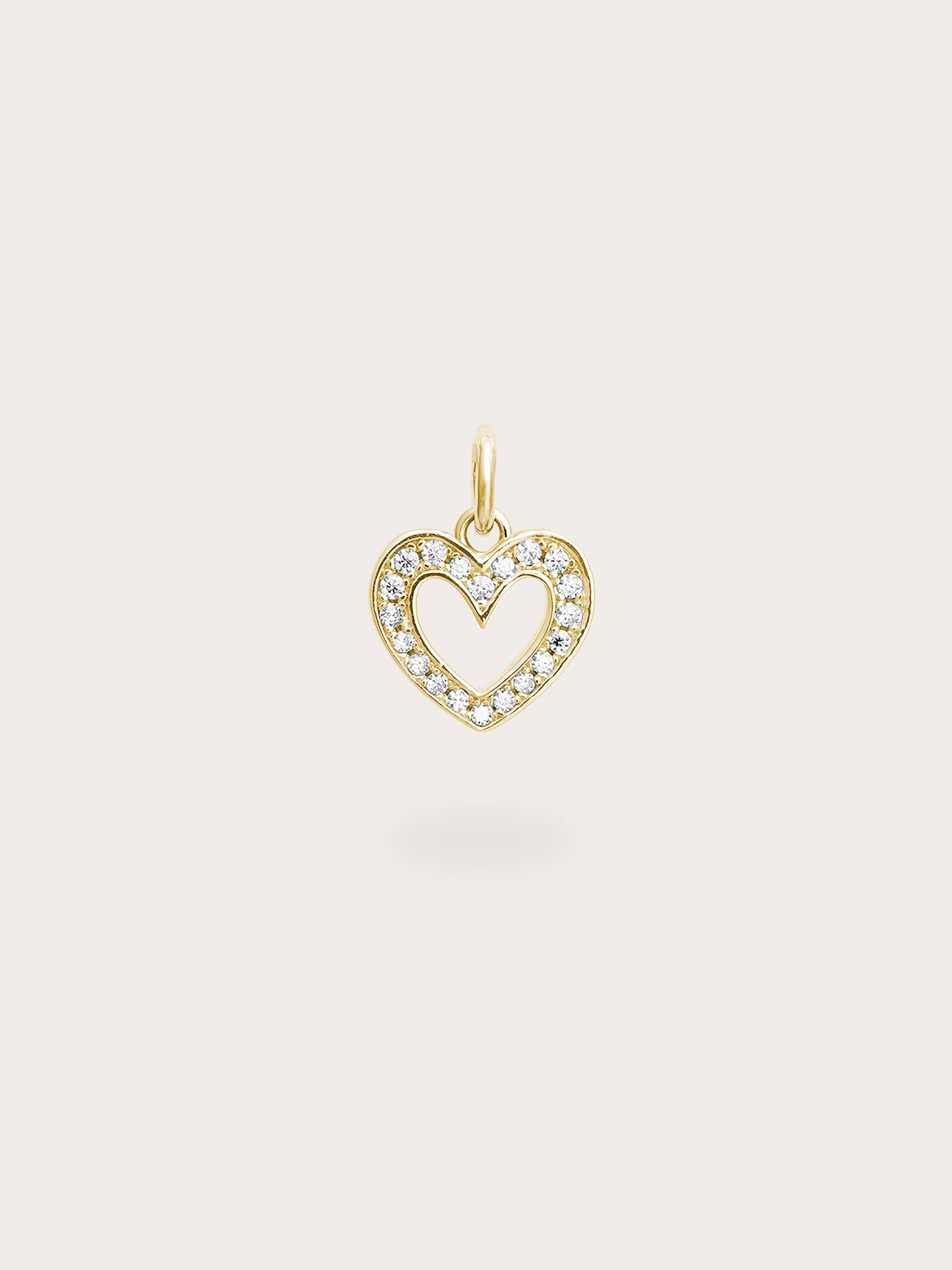 Pink Heart Charm - Reversible Enamel Moissanite