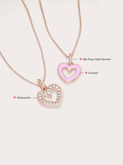 Pink Heart Necklace 18K Rose Gold (3) – Mondays Made Flower & Birthstone Jewelry Singapore