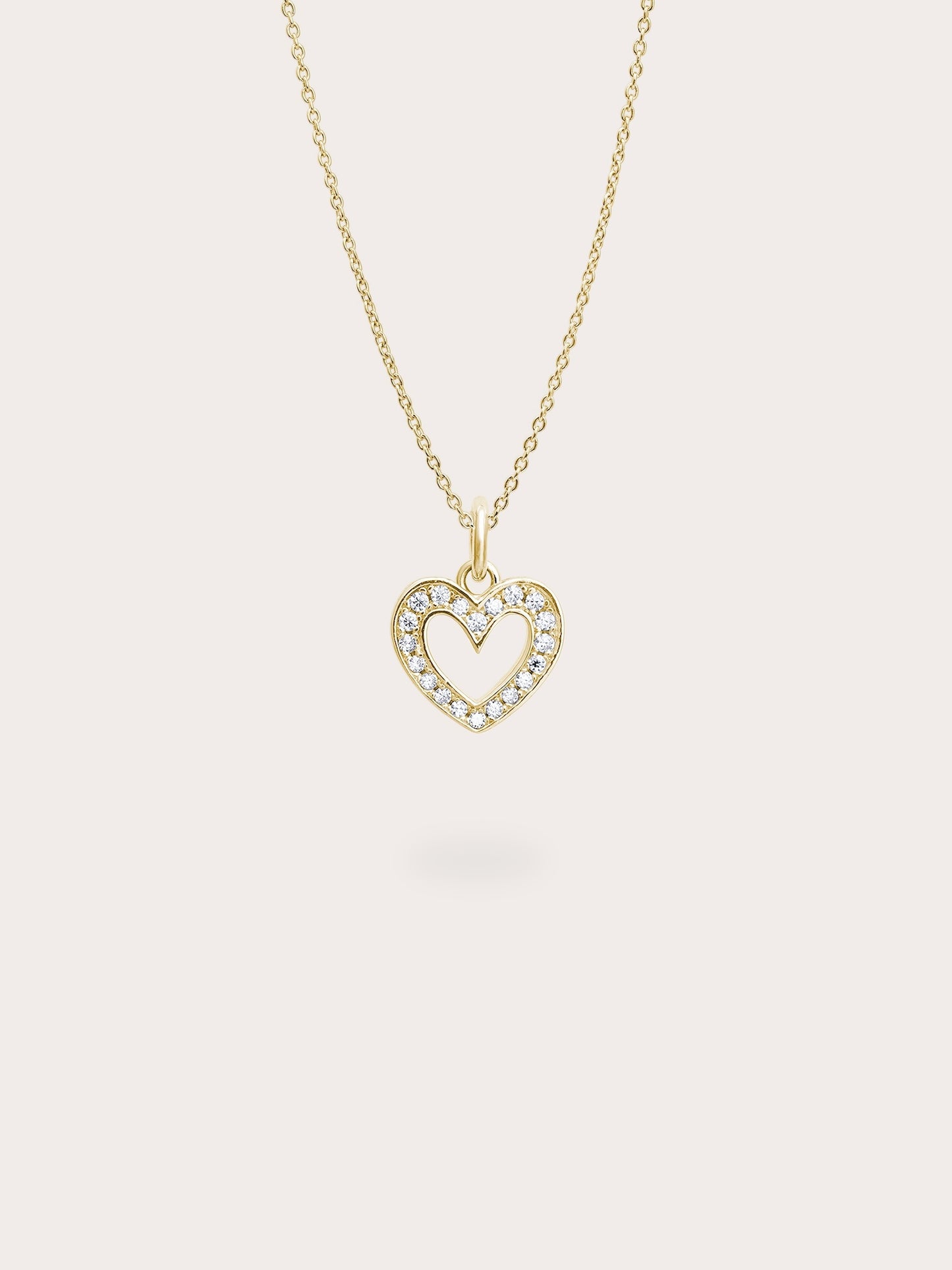 Pink Heart Necklace - Reversible Enamel Moissanite