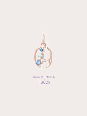 Pisces Charm 18K Rose Gold (1) – Mondays Made Flower & Birthstone Jewelry Singapore