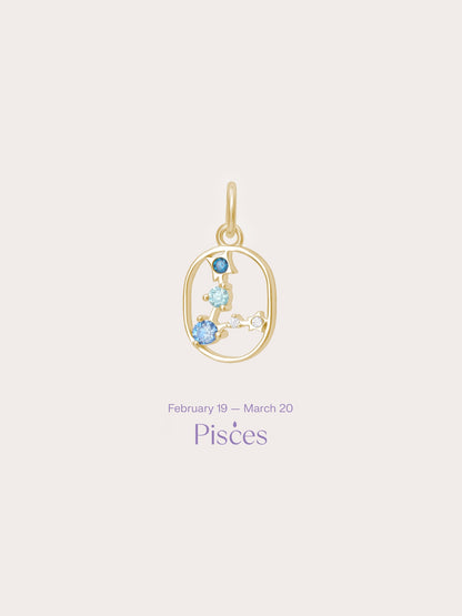 Pisces Charm 18K Gold (1) – Mondays Made Flower & Birthstone Jewelry Singapore