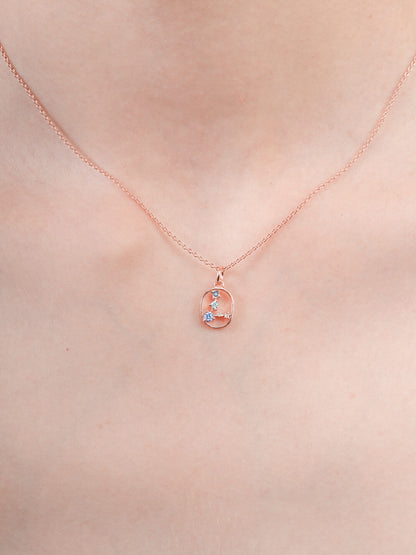 Pisces Necklace Zodiac Jewelry 18K Rose Gold (1) – Mondays Made Flower & Birthstone Jewelry Singapore