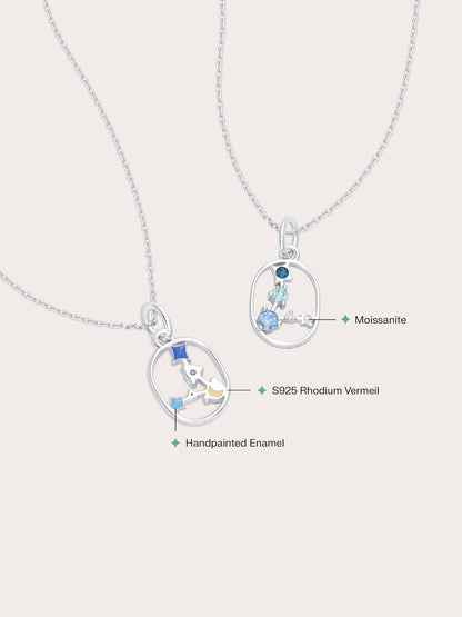 Pisces Necklace S925 Silver Rhodium (2) – Mondays Made Flower & Birthstone Jewelry Singapore