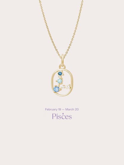 Pisces Necklace 18K Gold (1) – Mondays Made Flower & Birthstone Jewelry Singapore