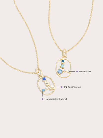Pisces Necklace 18K Gold (2) – Mondays Made Flower & Birthstone Jewelry Singapore