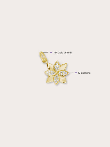 Poinsettia Charm 18K Gold (1) – Mondays Made Flower & Birthstone Jewelry Singapore