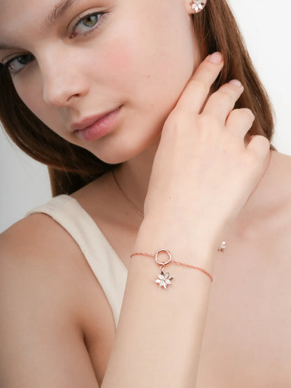 Poinsettia Charm 18K Rose Gold (2) – Mondays Made Flower & Birthstone Jewelry Singapore