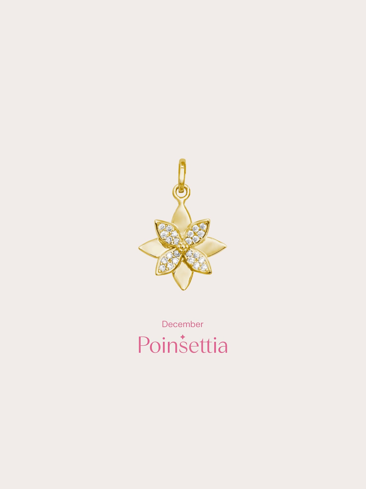 Poinsettia Charm in 18k Gold Vermeil from Mondays Made