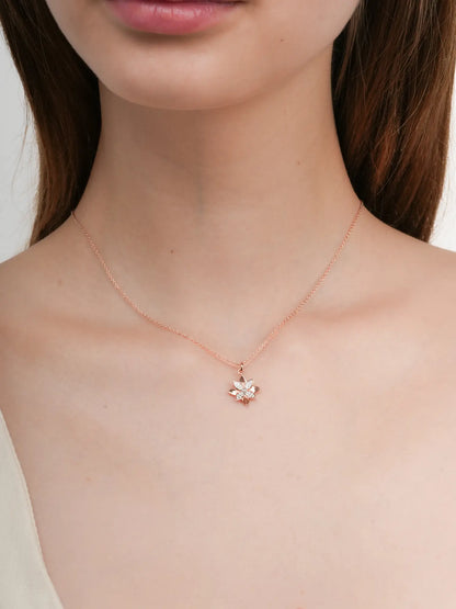 Poinsettia Necklace 18K Rose Gold (2) – Mondays Made Flower & Birthstone Jewelry Singapore