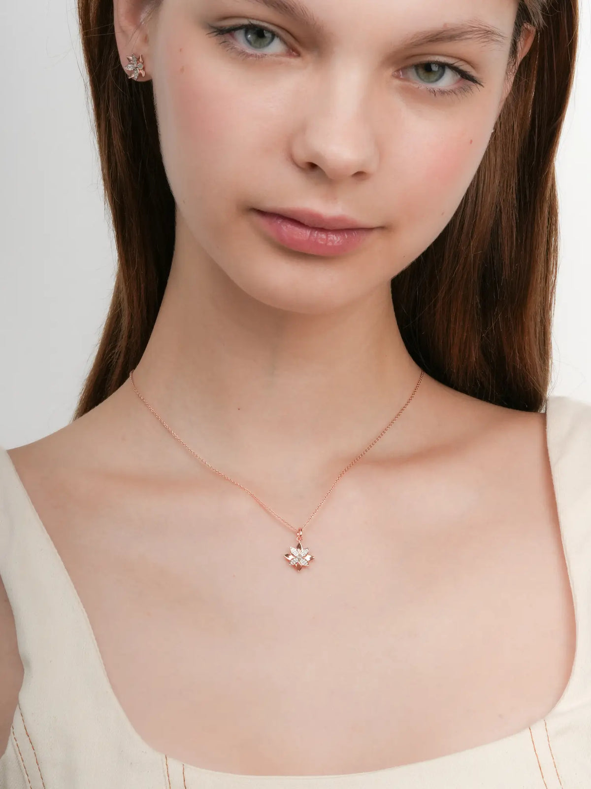 Poinsettia Necklace 18K Rose Gold (4) – Mondays Made Flower & Birthstone Jewelry Singapore