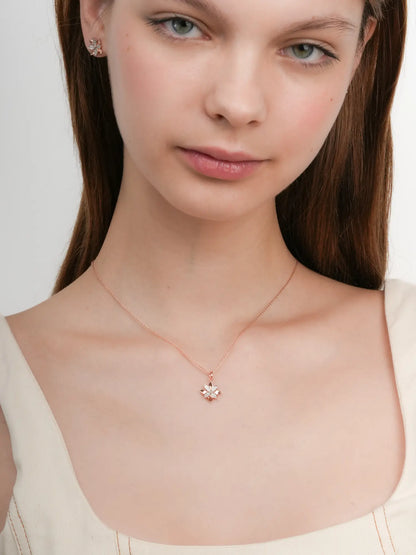 Poinsettia Necklace 18K Rose Gold (4) – Mondays Made Flower & Birthstone Jewelry Singapore