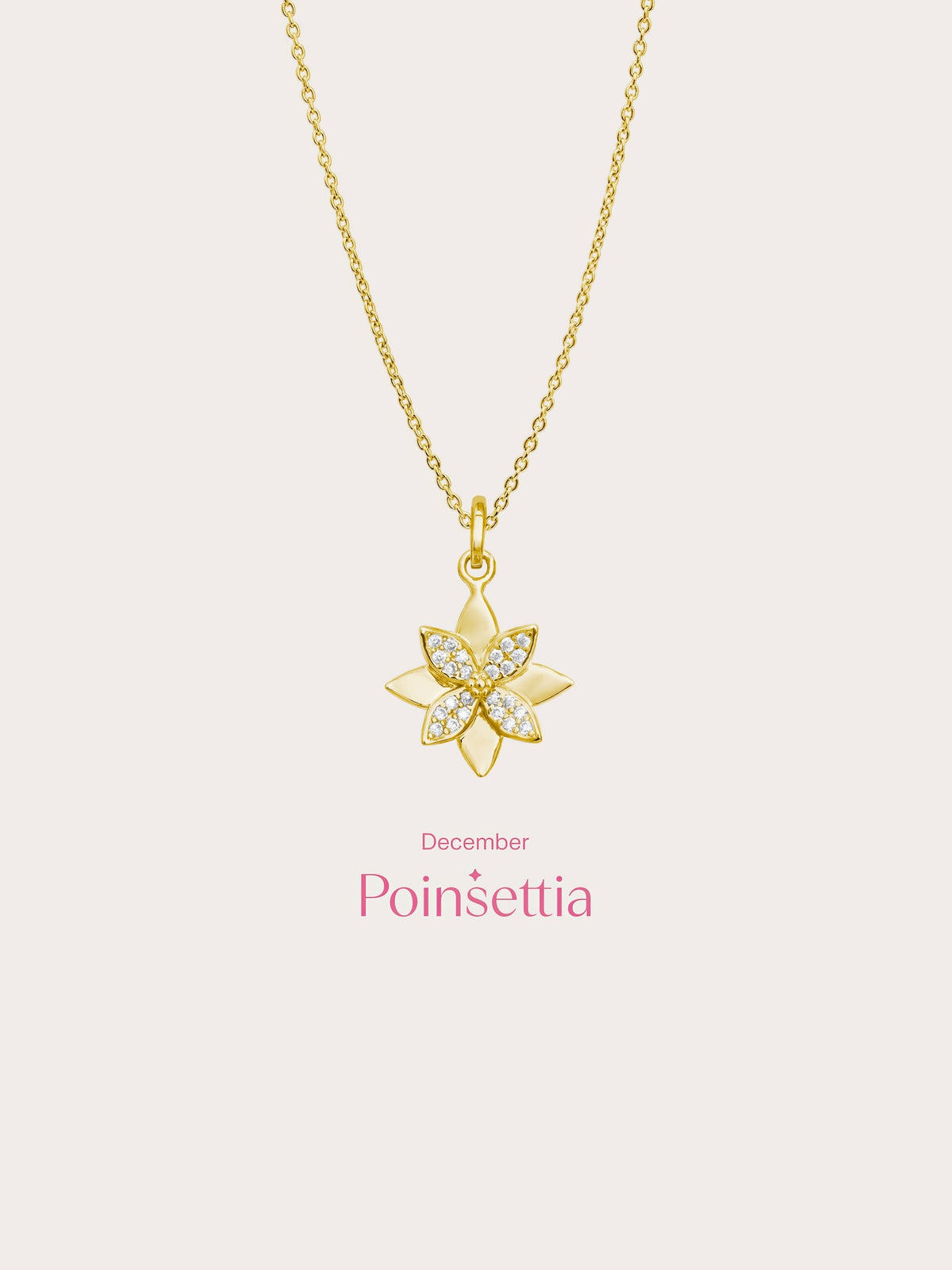 Poinsettia Necklace 18K Gold (4) – Mondays Made Flower & Birthstone Jewelry Singapore