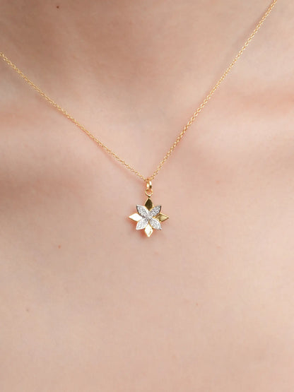 Poinsettia Necklace 18K Gold (2) – Mondays Made Flower & Birthstone Jewelry Singapore