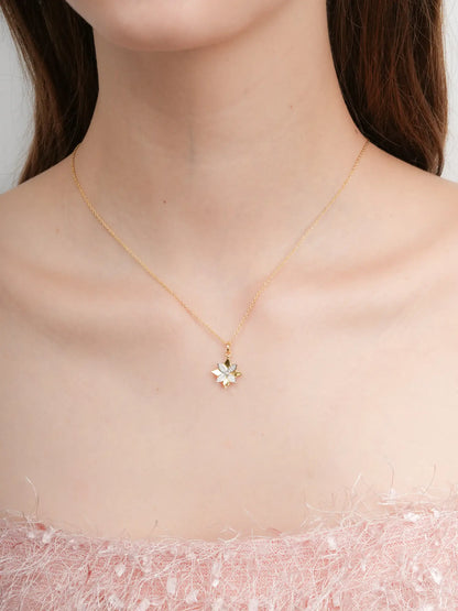 Poinsettia Necklace 18K Gold (3) – Mondays Made Flower & Birthstone Jewelry Singapore
