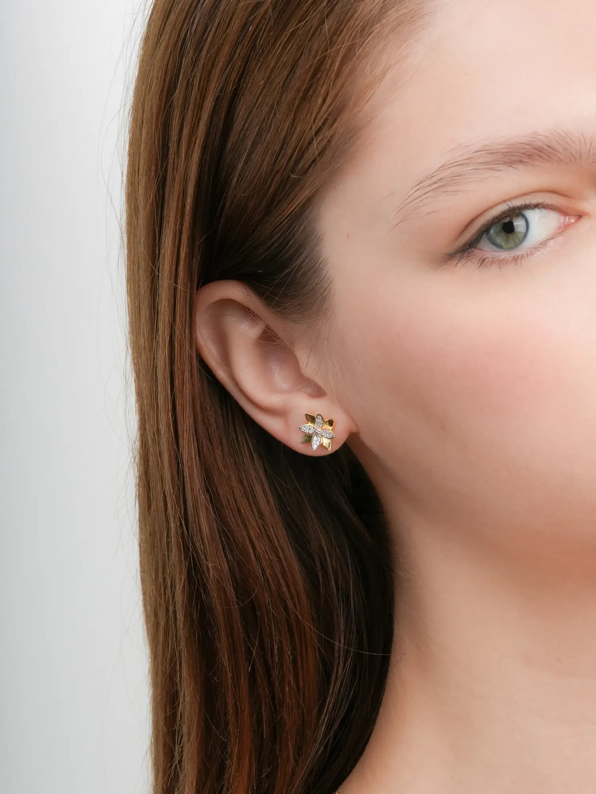 Poinsettia Stud Earrings 18K Gold (3) – Mondays Made Flower & Birthstone Jewelry Singapore