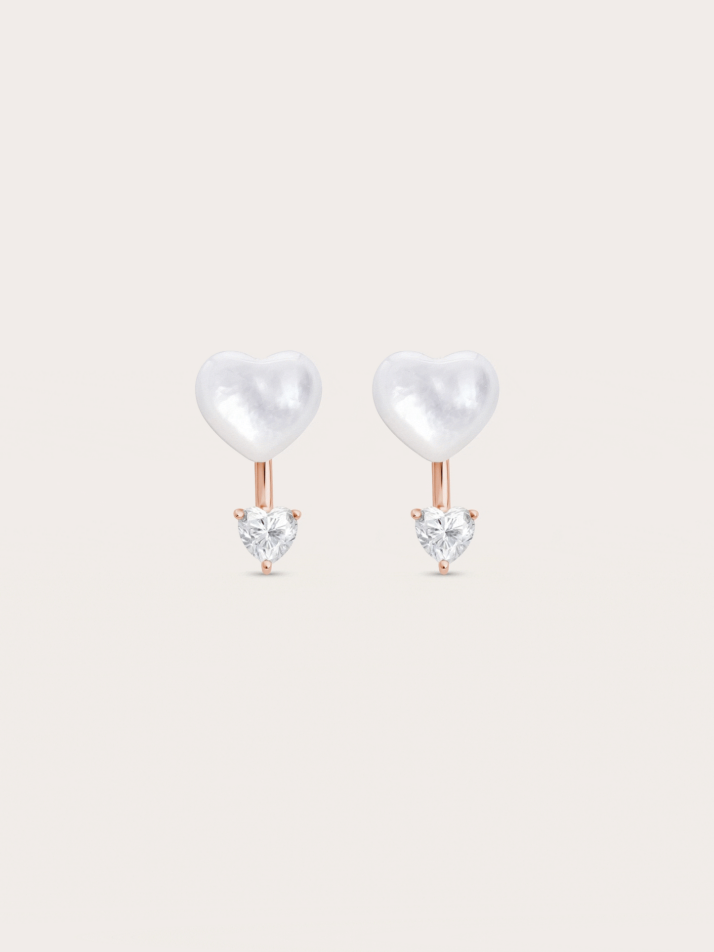Puffy Heart Ear Jacket Earrings – Mother of Pearl