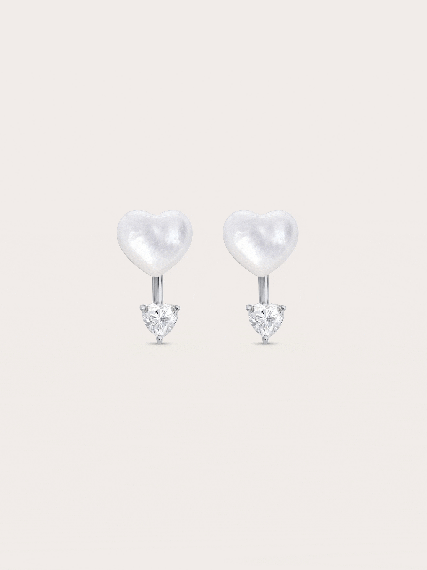 Puffy Heart Ear Jacket Earrings – Mother of Pearl