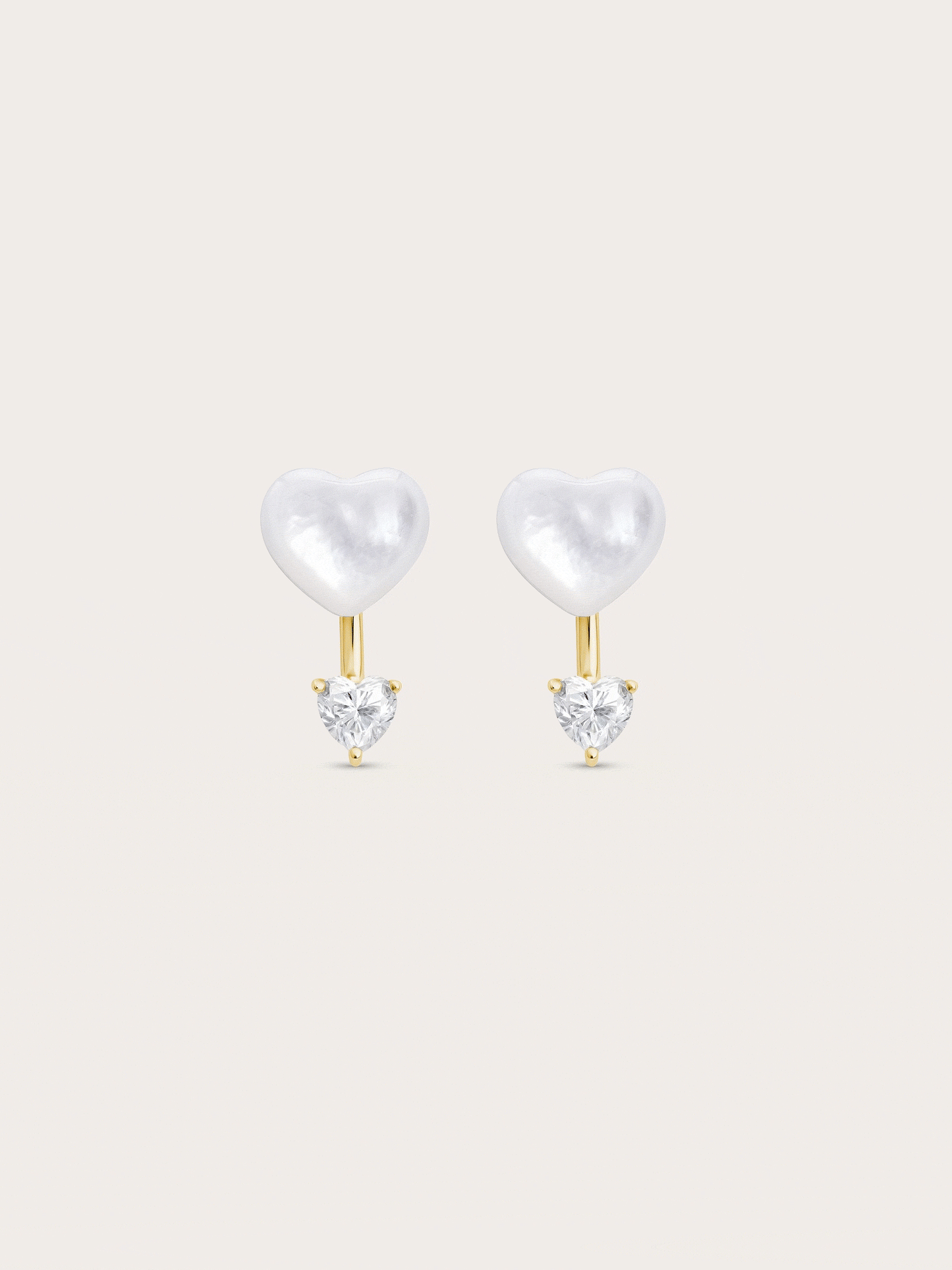 Puffy Heart Ear Jacket Earrings – Mother of Pearl