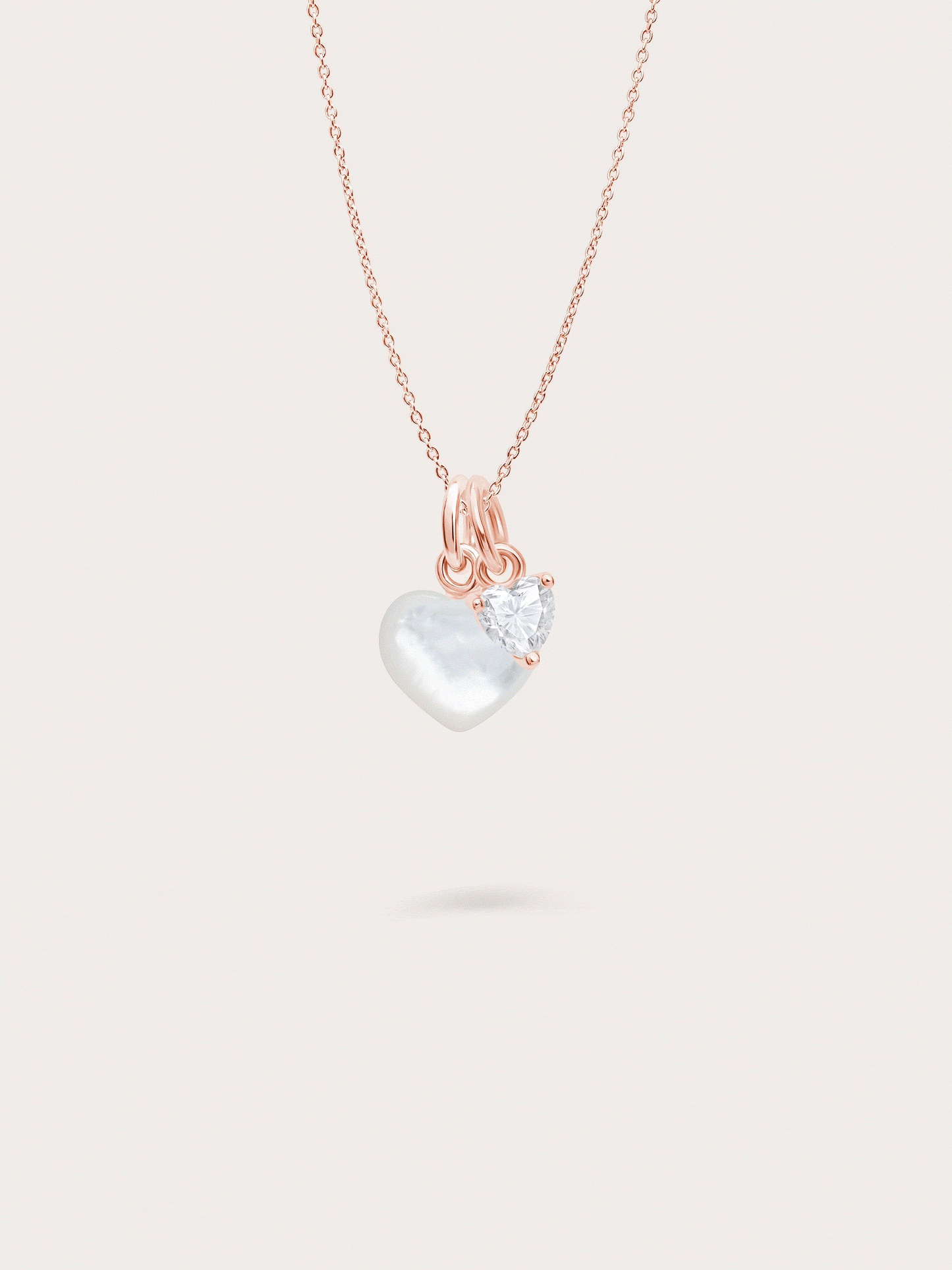Puffy Heart Necklace Set – Mother of Pearl