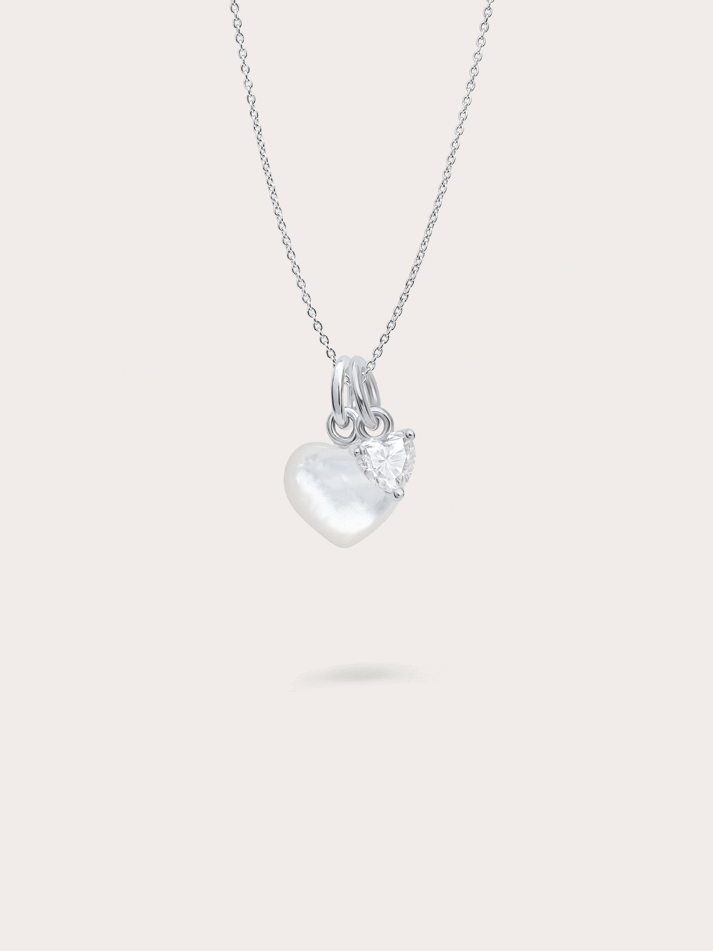 Puffy Heart Necklace Set – Mother of Pearl