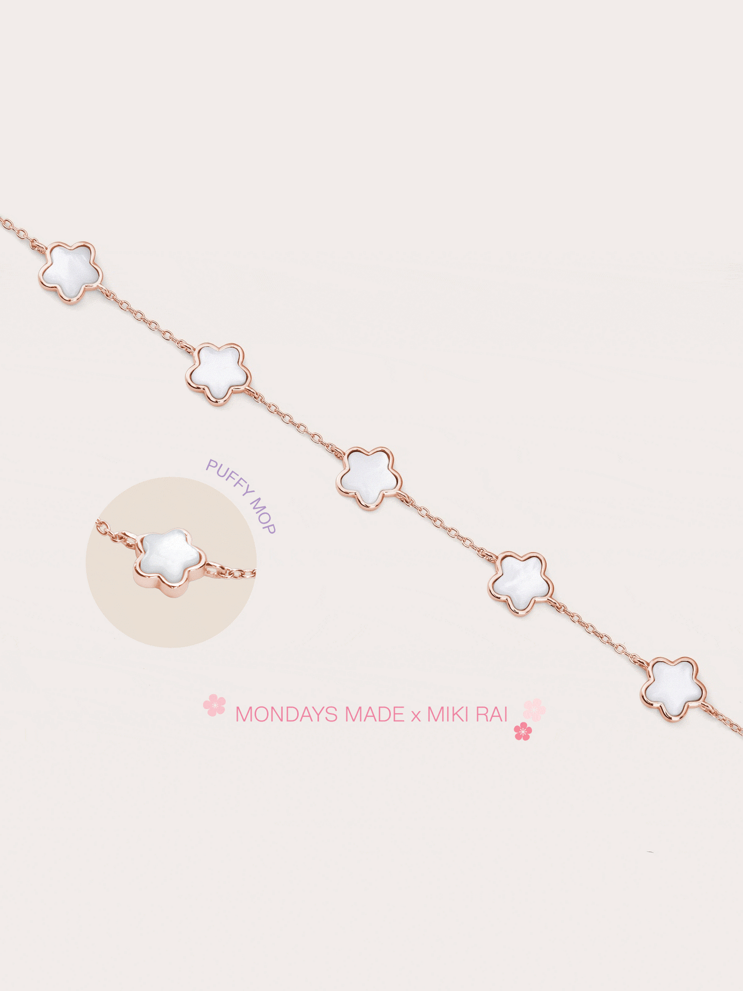 Puffy Sakura Mother of Pearl Bracelet
