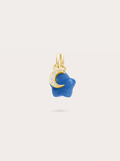 Puffy Star Charm Set Sodalite 18K Gold (8) – Mondays Made Flower & Birthstone Jewelry Singapore