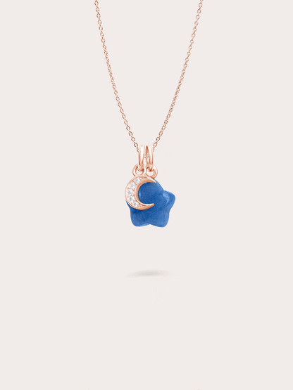 Puffy Star Necklace Set Sodalite 18K Rose Gold (10) – Mondays Made Flower & Birthstone Jewelry Singapore