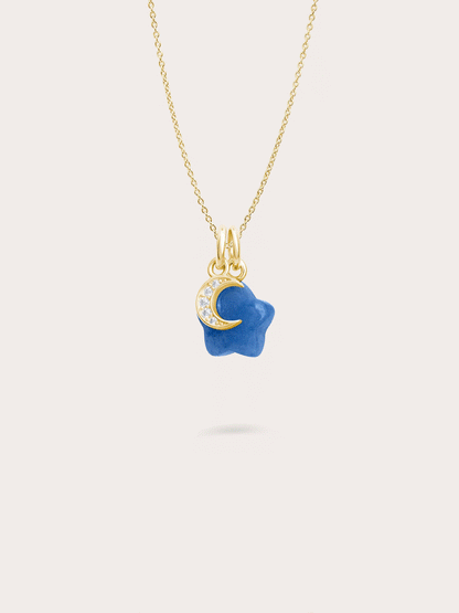 Puffy Star Necklace Set Sodalite 18K Gold (10) – Mondays Made Flower & Birthstone Jewelry Singapore