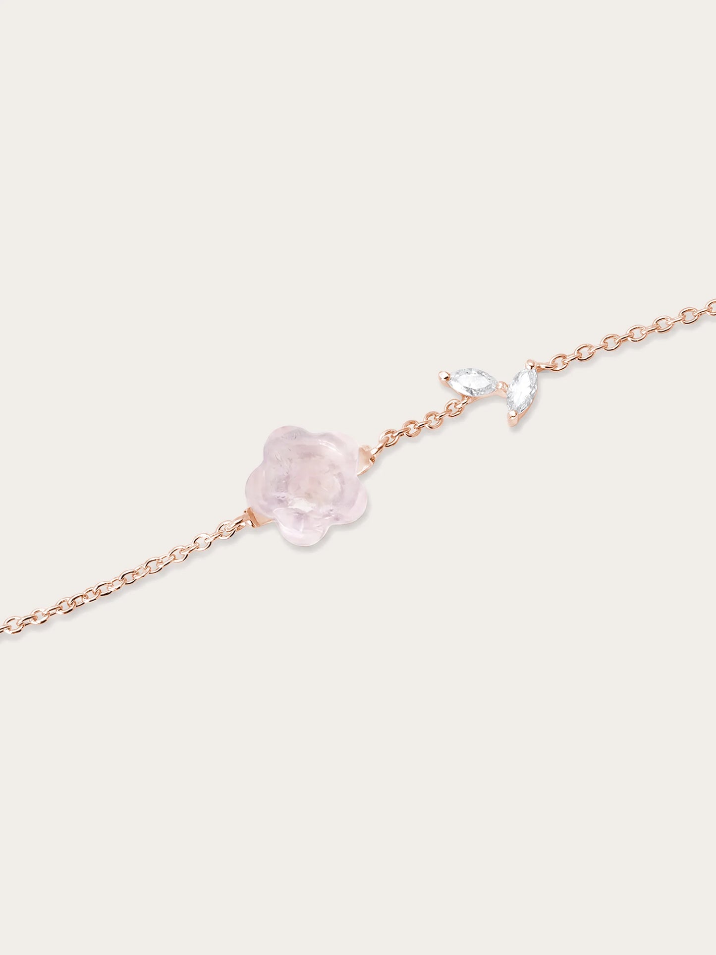 Puffy Flower Bracelet – Rose Quartz