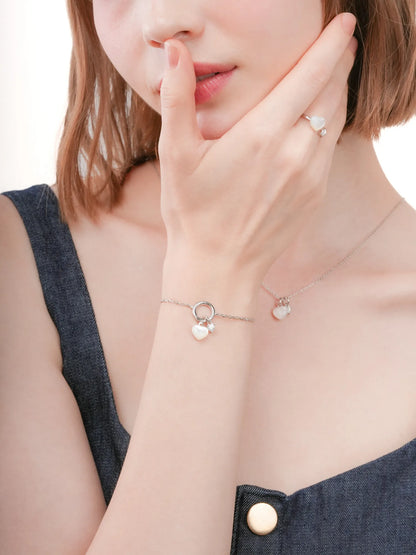 Puffy Heart Charm Set Motherof Pearl S925 Silver Rhodium (3) – Mondays Made Flower & Birthstone Jewelry Singapore