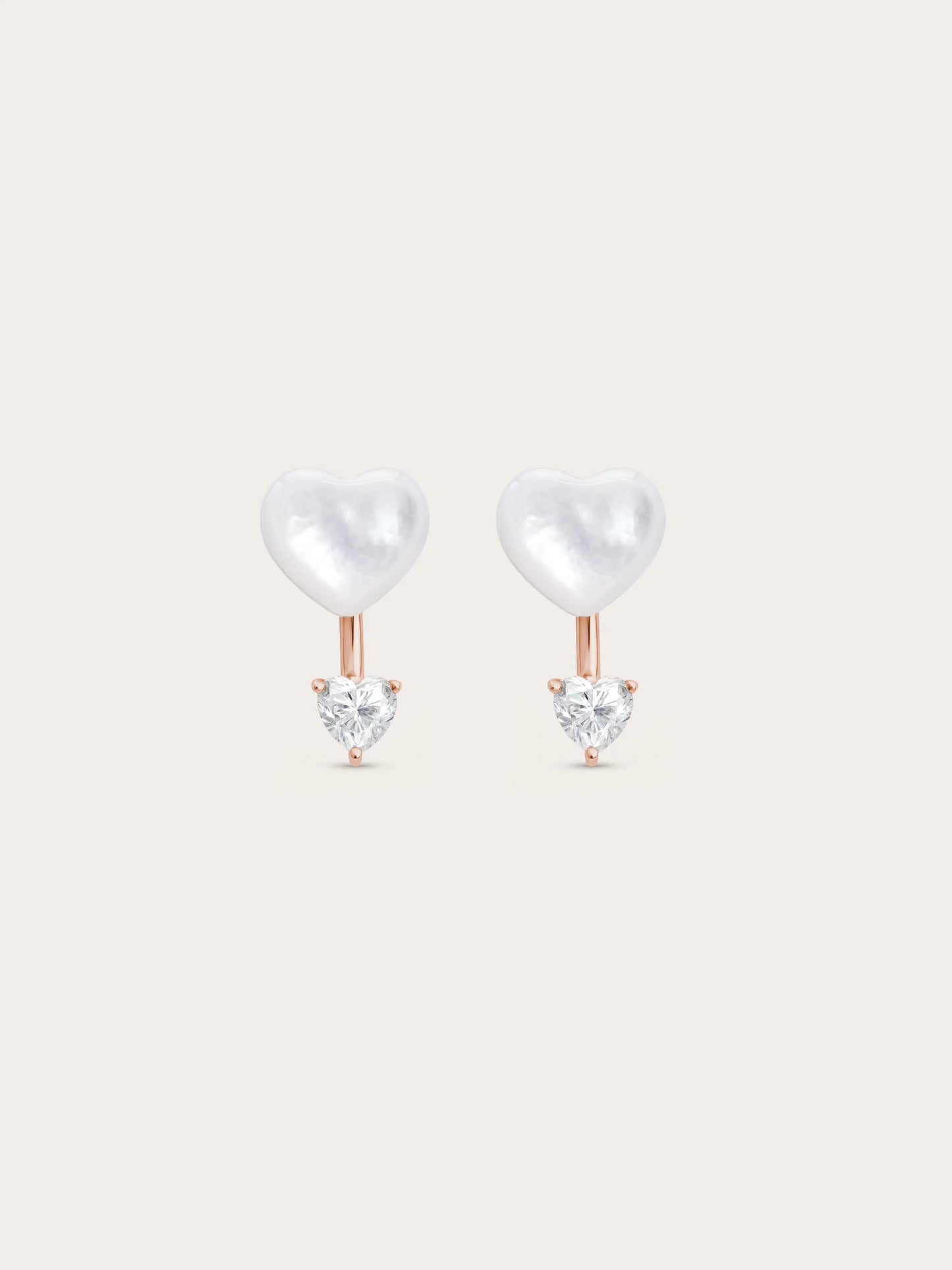 Puffy Heart Ear Jacket Earrings – Mother of Pearl