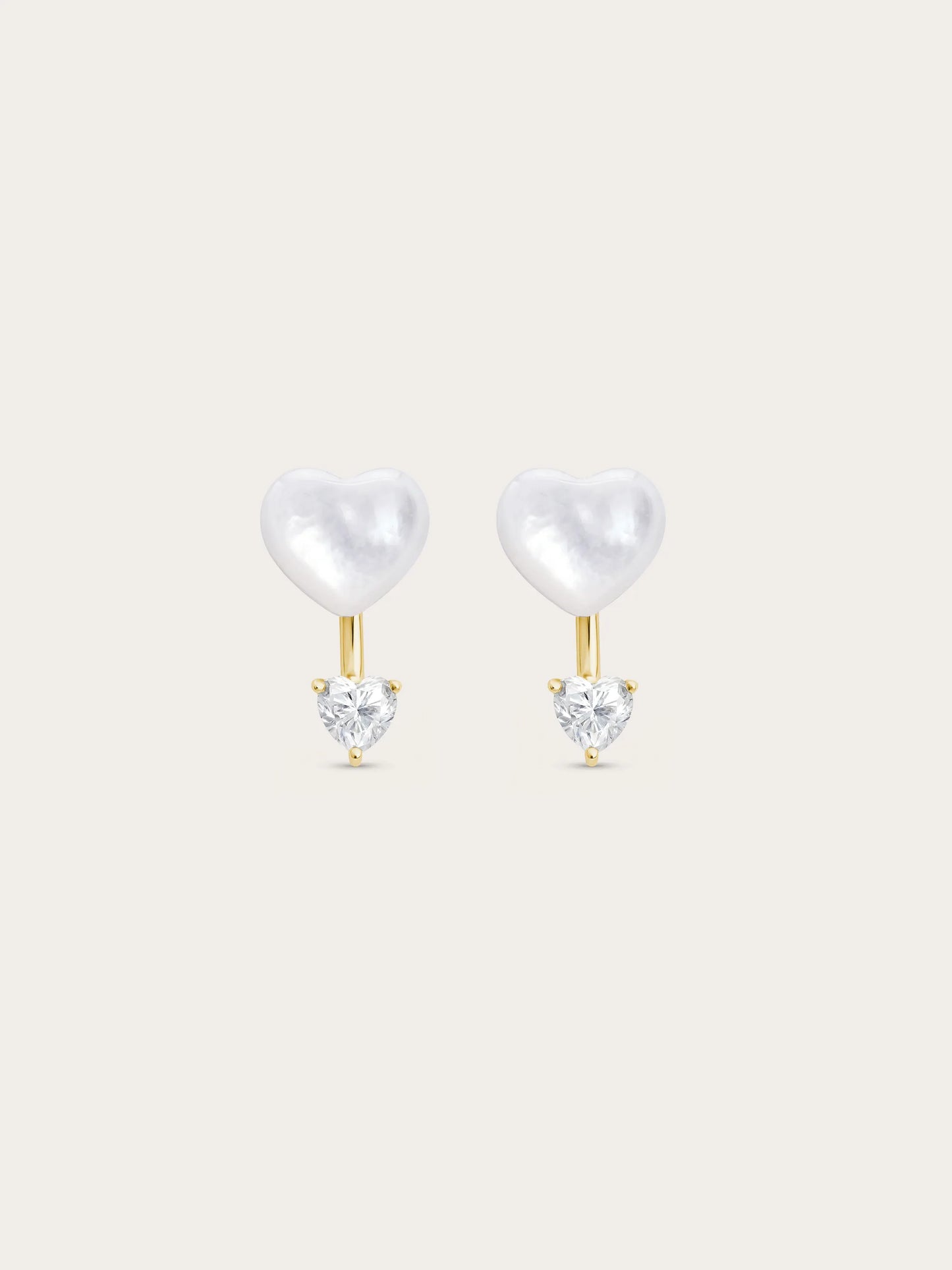 Puffy Heart Ear Jacket Earrings – Mother of Pearl