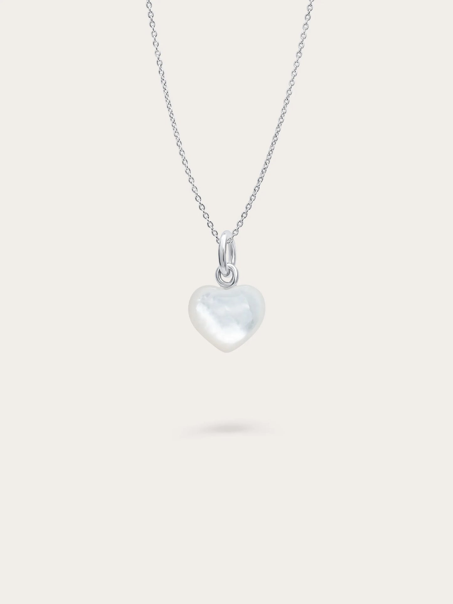 Puffy Heart Necklace Set – Mother of Pearl