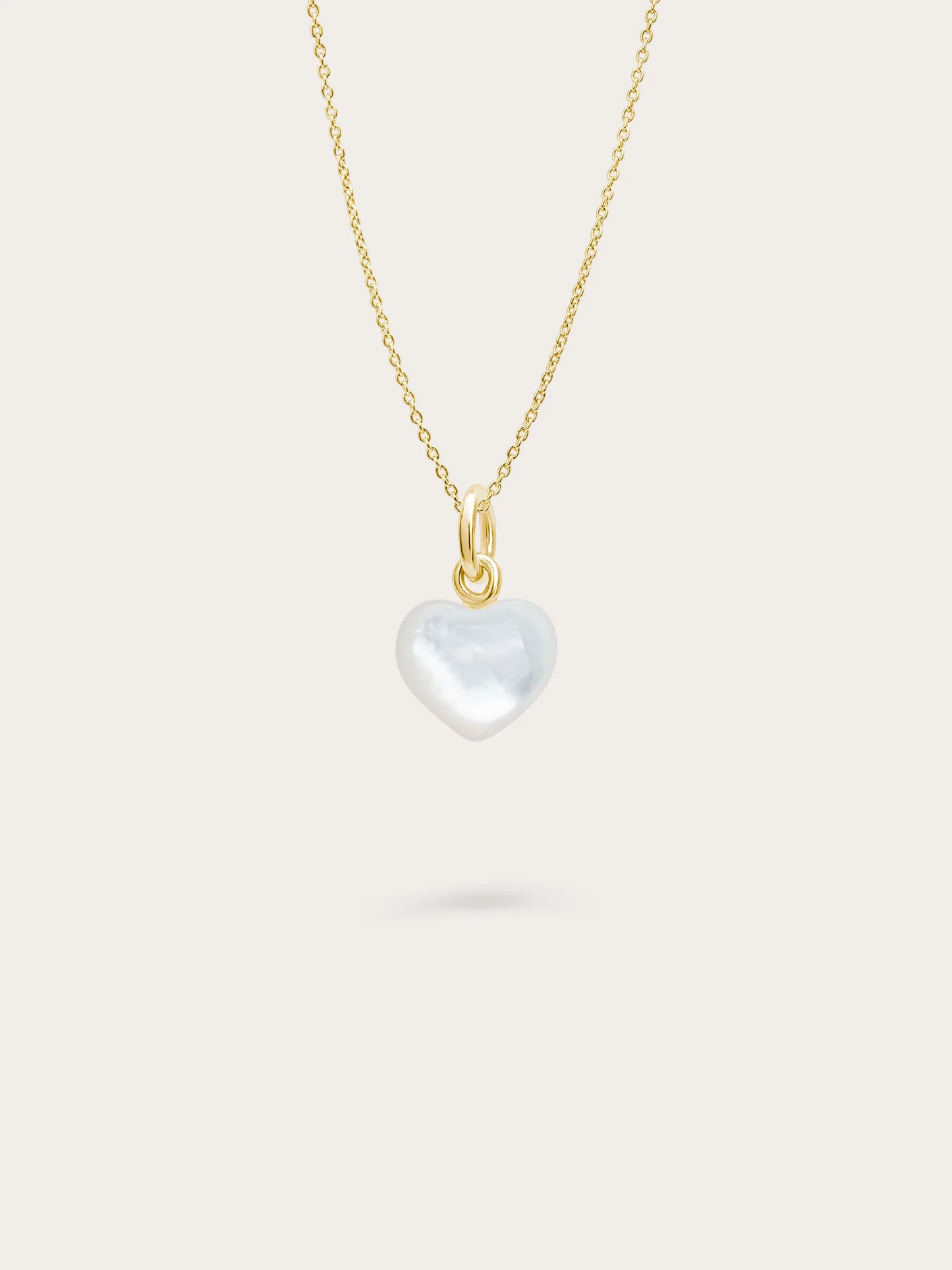 Puffy Heart Necklace Set – Mother of Pearl