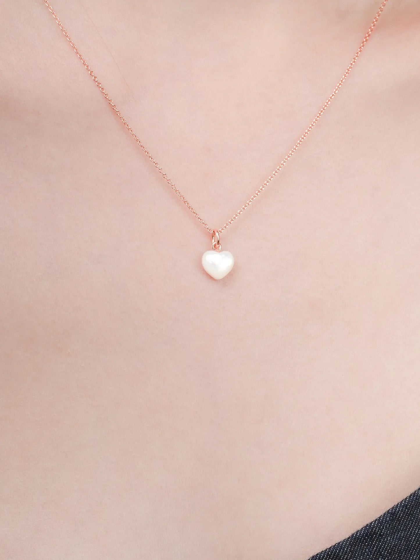 Puffy Heart Necklace Set – Mother of Pearl