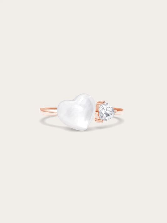 Puffy Heart Open Ring – Mother of Pearl