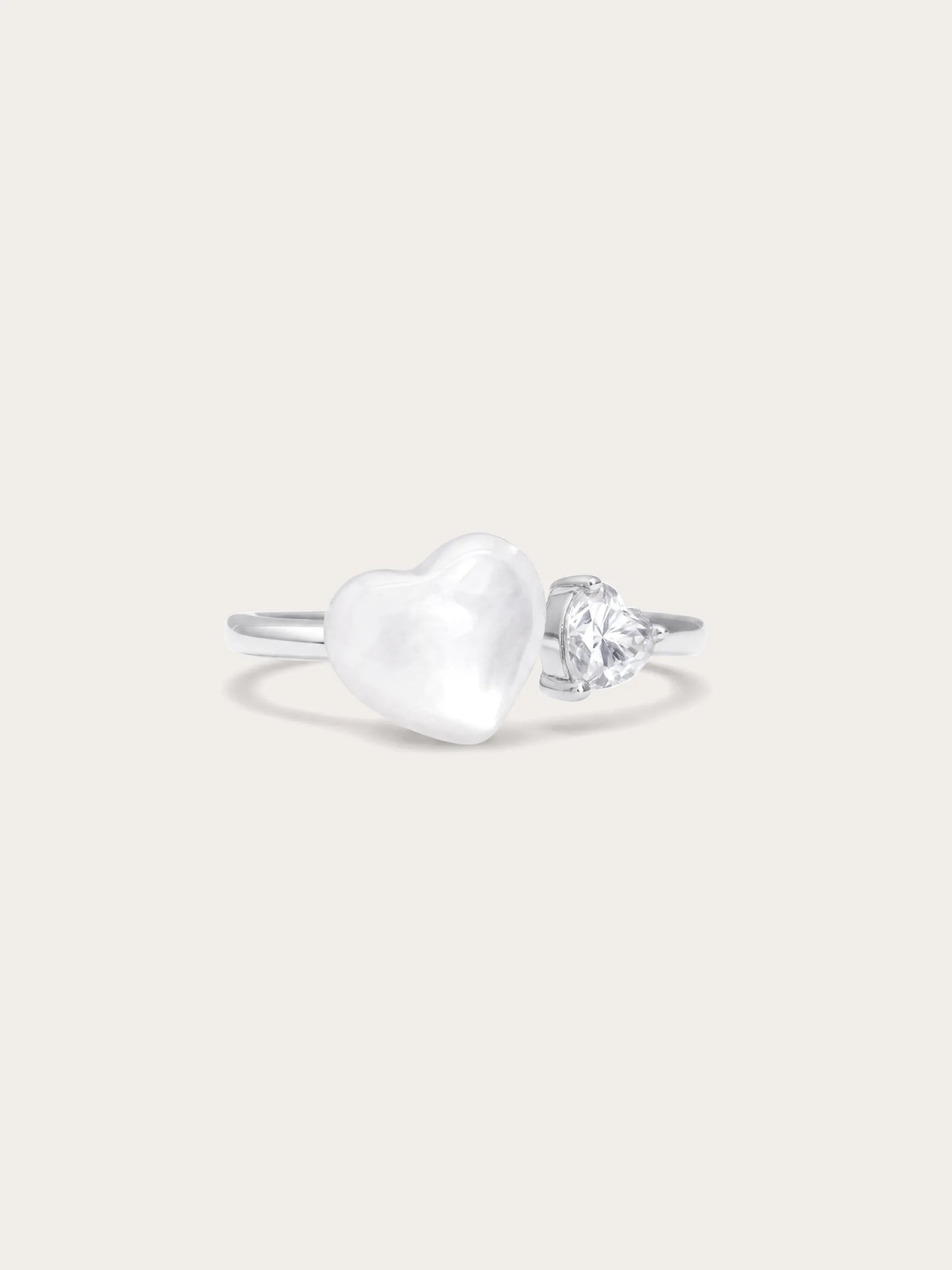 Puffy Heart Open Ring – Mother of Pearl
